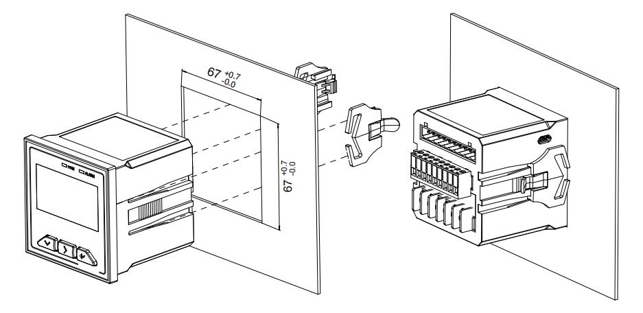 ECM72 系列电测仪表安装尺寸图